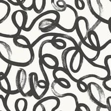 Image of Holden Decor Squiggle Wallpaper Black White Modern Abstract Feature Wall
