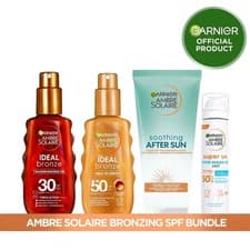 Image of Garnier Ambre Solaire SPF Bundle Bronze Oil Spray Milk SPF50 UV Mist Set