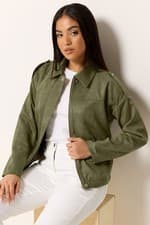 Image of M&Co Petite Women's Faux Suede Bomber Jacket