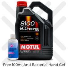 Image of Motul 8100 Eco-Nergy 5W30 Fully Synthetic Car Engine Oil 5 Litres 5L + FREE GIFT