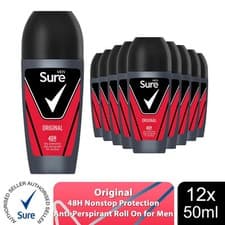 Image of Sure Men Original Antiperspirant Roll On 48H Sweat & Odour Protection, 12x50ml