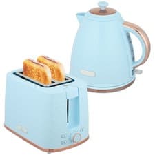 Image of HOMCOM Kettle and Toaster Set 1.7L Kettle & 2 Slice Toaster Set, Light Blue
