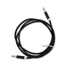 Image of Black Cable Aux Audio Cable Jack Stereo 1m 3.5mm Lead Phono Cable Audio Nylon