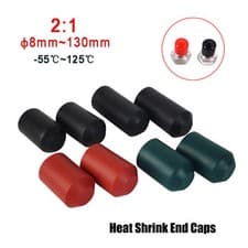 Image of Heat Shrink End Caps Adhesive Glue Lined 8mm-130mm 2:1 Ratio 35KV Tubing Sealing