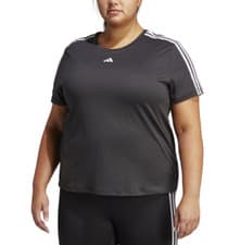 Image of Adidas Women Aeroready Train Essentials 3-Stripes T-Shirt Black Plus Size 2X