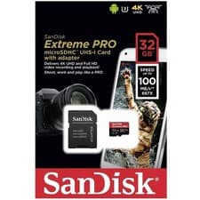 Image of NEW SanDisk Extreme PRO 32GB MicroSDHC Memory Card + SD Adapter 4K DRONE/CAMERA