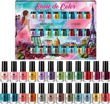 Image of 24 x NAIL POLISH VARNISH SET B 24 DIFFERENT MODERN COLOURS COMPLETE COLLECTION