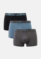 Image of Emporio Armani 3 Pack Low Rise Trunks - Storm/Magnet/Black