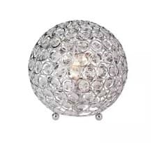 Image of Elegant Designs 8 in. Chrome and Crystal Ball Table Lamp