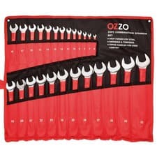Image of OZZO 25pc Metric Combination Spanner Set 6-32mm CRV with Tool Roll