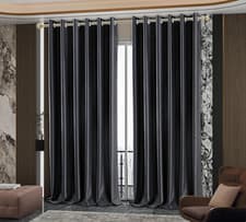 Image of 100% Blackout Curtain Thick Ready Made Eyelet Ring Top 320GSM Curtain Pair Panel