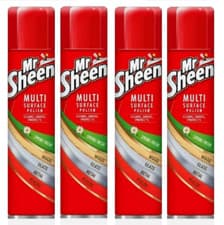 Image of 4 x 250ml Mr Sheen MultiSurface Spring Fresh Polish For Wood,Glass,Metal,Plastic