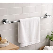 Image of Kartell Plan Single Towel Bar Rail - 65cm - Chrome Towel Rail Mild Steel