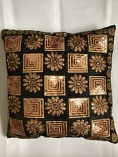 Image of Cushion Cover black and gold 16x16