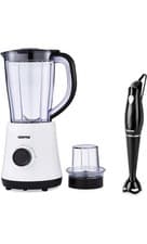 Image of GEEPAS 500W Electric Jug Blender and 180W Black Hand Blender Combo set, Stainles
