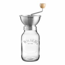 Image of Kilner Stainless Steel Sauce Press Jar Glass Set Preserve Storage Jar 1L