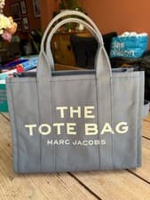 Image of Immaculate MARC JACOBS Blue Shadow Canvas "The Tote Bag" + Long Strap Medium §