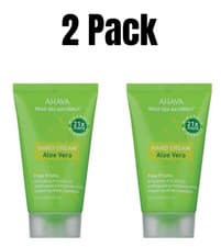 Image of 2 Pack AHAVA Dead Sea Naturals Hand Cream Aloe Vera 21X More Minerals New 1.3 oz