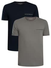 Image of Emporio Armani Men's 2 Pack Lounge Crew T-Shirt, Multicoloured