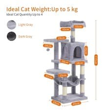 Image of Large Cat Tree Activity Centre Multilevel Scratching Post Climbing Tower Hammock