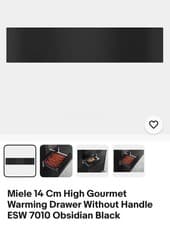Image of Miele 14 Cm High Gourmet Warming Drawer Without Handle ESW 7010 Obsidian Black