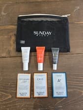 Image of SUNDAY RILEY SKINCARE GIFT SET WITH BRANDED BAG- EYE CREAM, SERUM, TREATMENT ETC