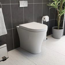 Image of Back To Wall Toilet BTW WC Pan Soft Close Seat Concealed Cistern Furniture Unit