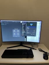 Image of SAMSUNG - LC32R500FHUXEN Full HD 32" Curved LED Monitor - Blue Grey + Gaming set
