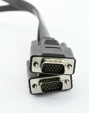 Image of Flat THIN VGA Lead 1m 2m 3m 5m 10m 15m fully wired 15pin Male to Male Cable