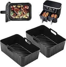 Image of Silicone Air Fryer Liners 2 Pack for Ninja Dual Zone AF400UK AF451UK AF300UK 8–9