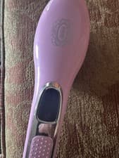 Image of Bauer Professional Heated Hair Straightening Brush Pink