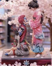 Image of Demon Slayer Akaza & Koyuki Statue 27cm GK Figure Anime Kimetsu No Yaiba