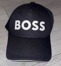 Image of Hugo Boss baseball Hat Cap Adjustable One Size Black White Rrp £55 New