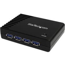 Image of Startech 4 Port Black Superspeed Usb 3.0 Hub Add Four External Superspeed Usb 3.