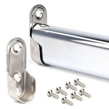 Image of Wardrobe Rail Oval Hanging Chrome Tube bar 30x15mm + End Supports + Screws 3