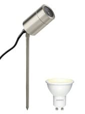 Image of LED Stainless Steel Adjustable Garden Spike Outdoor Light 4W GU10 IP54
