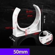 Image of Open Pipe Clips PVC Single Open 20mm 25mm 30mm 32mm 40mm 50mm Fixed Pipe Clamp