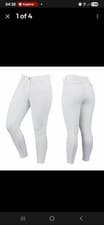 Image of DUBLIN GEL FULL SEAT WHITE BREECHES LADIES WITH DIAMANTE CHRISMAS GIFT SAVE £41
