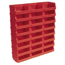 Image of Sealey Plastic Storage Bin 103 x 85 x 53mm Red - Red Pack of 24 Pieces TPS124R