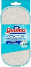 Image of Spontex Scrub & Wipe Cleaning Pad | Microfibre Cloth Side 1 Count (Pack of 1)
