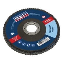 Image of Sealey Flap Disc Zirconium Ø125mm 22mm Bore 60Grit Flap Discs FD12560