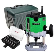 Image of Hikoki M12VEJ6Z 1/2" Variable Speed Plunge Router 230V/2000W With 12 Piece Set