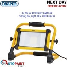 Image of Draper 230V Smd Led Folding Site Light 30W 3300 Lumens - 03180