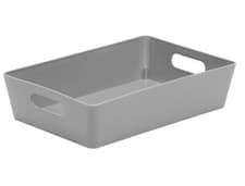 Image of Grey Wham Plastic Rectangle Studio Handy Storage Basket 25.5cm x 17cm x 6cm 2L