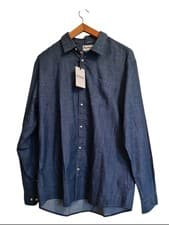 Image of Barbour Men's Tailored Fit Long Sleeve Shirt Blue, Grey, Size XXL 2XL