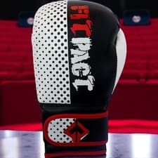 Image of Kids Boxing Gloves 6oz Junior Training Mitts Synthetic Leather Red White FITPAC