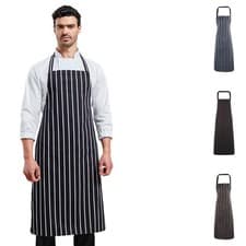 Image of Premier Long Striped Bib Apron Kitchen Pub Restaurant Waiters Butchers Style