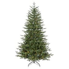 Image of Hinged Christmas Tree, Pre-Lit 5ft, Warm White LED Lights & PE/PVC Tips