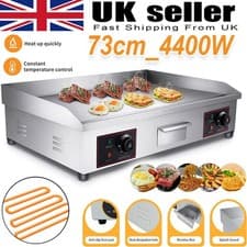 Image of 73cm Large Commercial Electric Griddle Countertop Hot Plate Bacon Grill Kitchen
