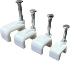 Image of Plastic Cable Clips Flat Wire TV Phone Internet Fixings